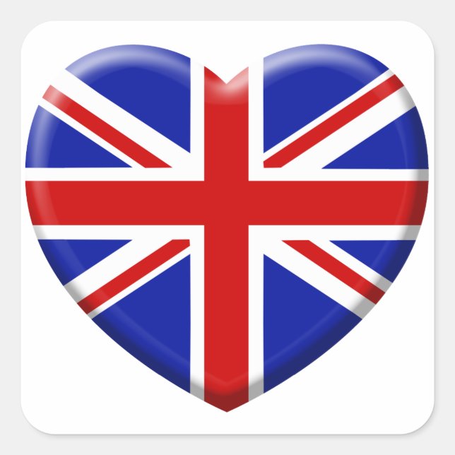 Sticker Carré love drapeau Angleterre (Devant)