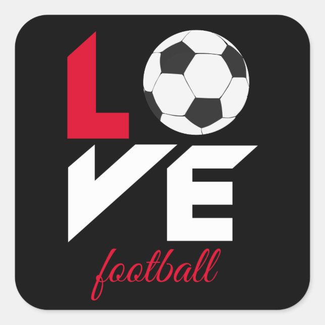 Sticker Carré Love football (Devant)