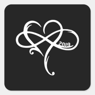 Sticker Carré Love Heart 2019 Saint-Valentin Idée de cadeau roma