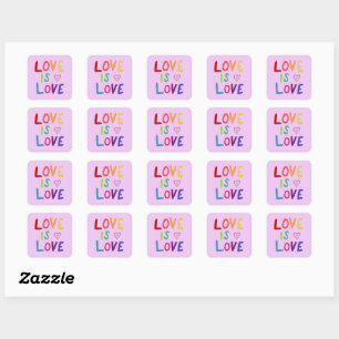 Sticker Carré LOVE IS LOVE Rainbow Handlett Set de