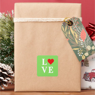 Sticker Carré LOVE Lime Vert Moderne