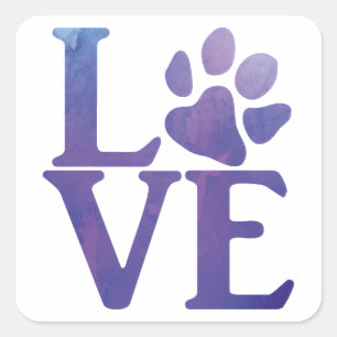 Sticker Carré Love Paw Classic Purple