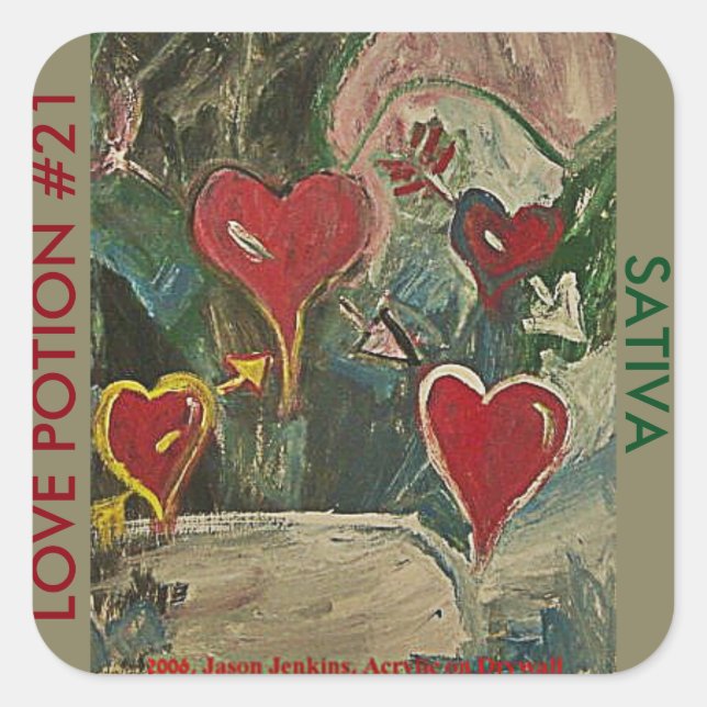 STICKER CARRÉ LOVE POTION #21 SATIVA (Devant)
