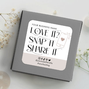 Sticker Carré Love Snap Share Social Media Modern Font Logo