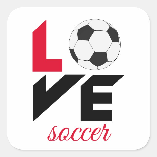 Sticker Carré Love soccer (Devant)