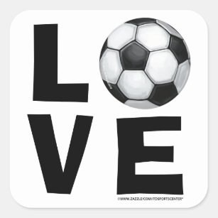 Sticker Carré LOVE Soccer Ball