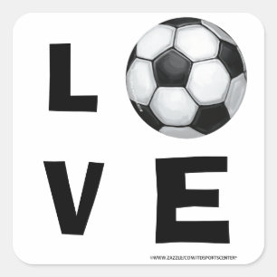Sticker Carré LOVE Soccer Ball