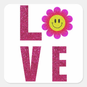 Sticker Carré Love Sunflower