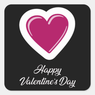 Sticker Carré Love Valentine's Day Coeur Couples Drôle Idée cade