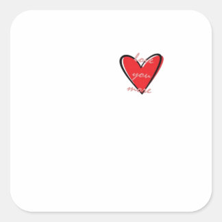Sticker Carré Love You More Style Minimaliste Créatif