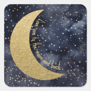 Sticker Carré Love You to the Moon and Back Custom