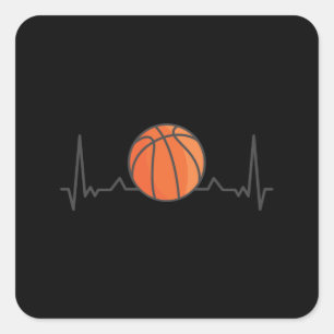 Sticker Carré Lover Heartbeat de basket