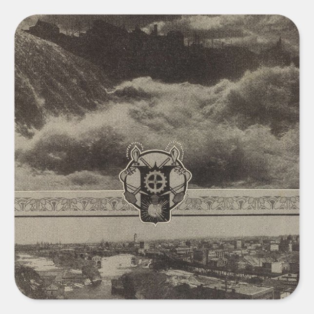 Sticker Carré Lower Falls, Spokane (Devant)