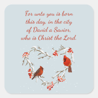 Sticker Carré Luc 2:11 Écriture Bible de Noël Verse