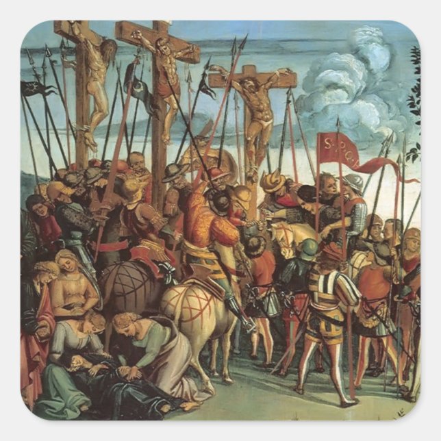 Sticker Carré Luca Signorelli - La Crucifixion (Devant)