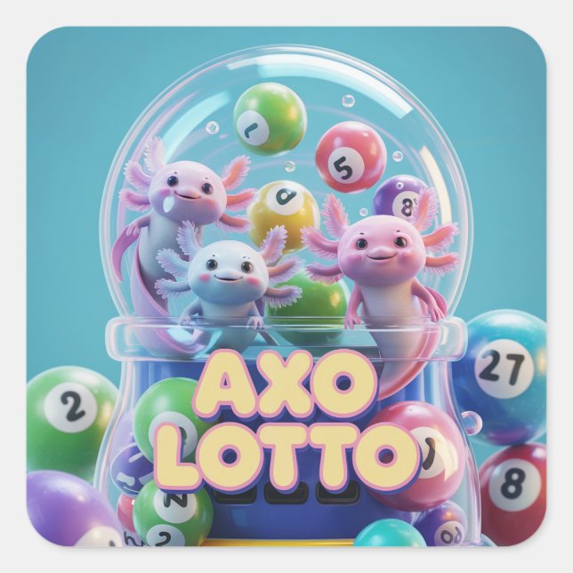 Sticker Carré Lucky Axolotl (Devant)