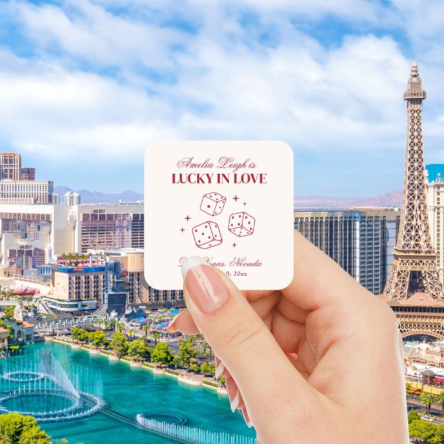 Sticker Carré Lucky In Love Cocktails Bachelorette Week-end (Créateur téléchargé)