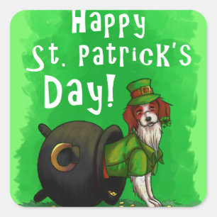 Sticker Carré Lucky St. Patrick's Day Dog
