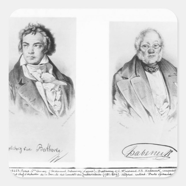 Sticker Carré Ludwig van Beethoven & Francois-Antoine Habeneck (Devant)