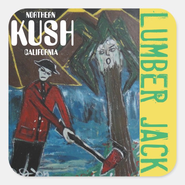 STICKER CARRÉ LUMBER JACK KUSH (Devant)