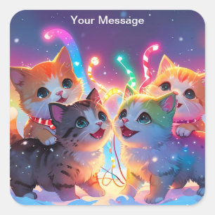 Sticker Carré Lumière de Noël enchantée