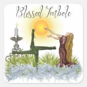 Sticker Carré Lumière du Soleil Bienheureux Imbolc Celtic Wicca