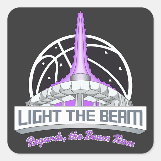Sticker Carré Lumière La Poutre - Sacramento Basketball (Devant)