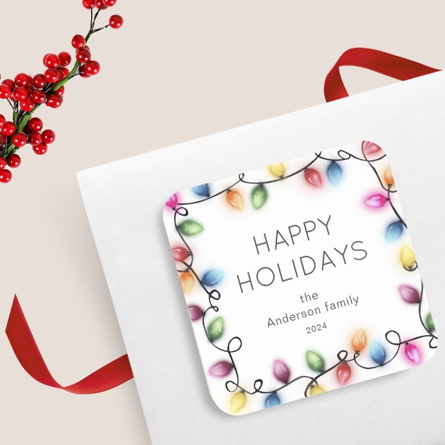 Sticker Carré Lumières de Noël Joyeux Noël (Créateur téléchargé)