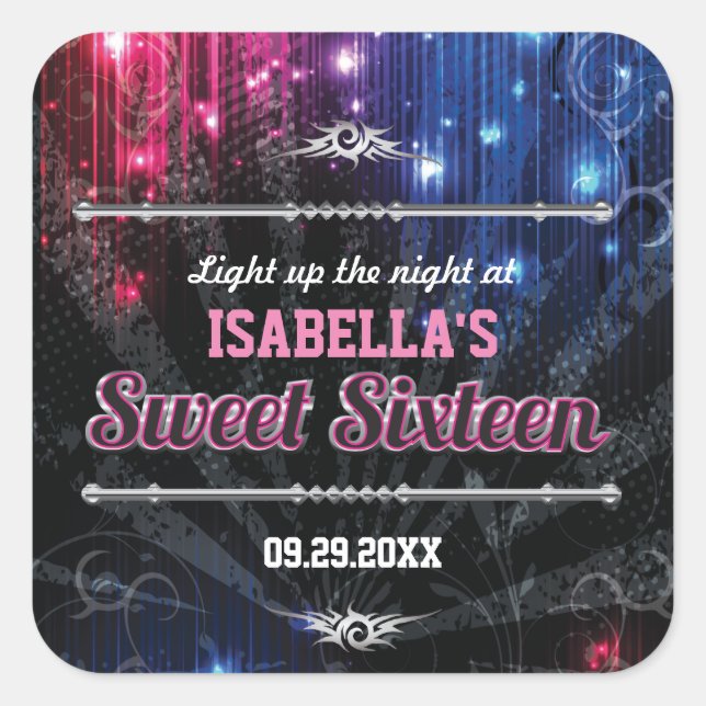 Sticker Carré Lumières magiques Neon Favorise (Devant)