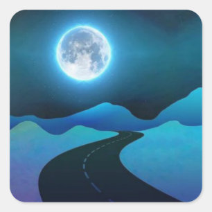 Sticker Carré Luminosité de la lune