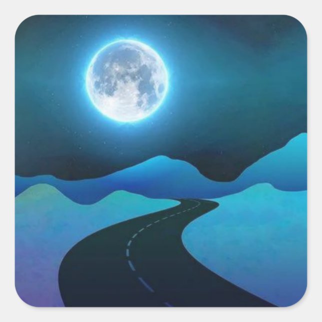 Sticker Carré Luminosité de la lune (Devant)