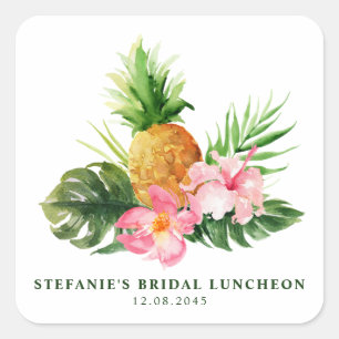 Sticker Carré Lunch de mariage estival au thème aquarelle et ana