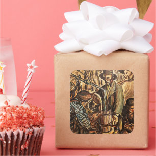 Sticker Carré Lune faisant blanc éclair Whiskey Liqueur