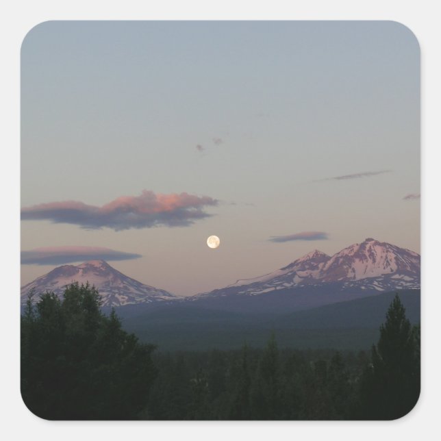 Sticker Carré Lune sur les Cascades (Devant)