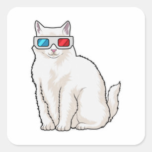 Sticker Carré Lunettes de chat