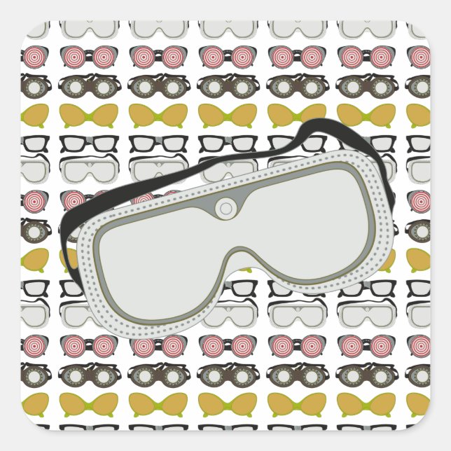 Sticker Carré Lunettes de sécurité (Devant)