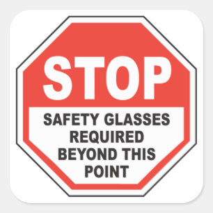 Sticker Carré Lunettes de sécurité requises