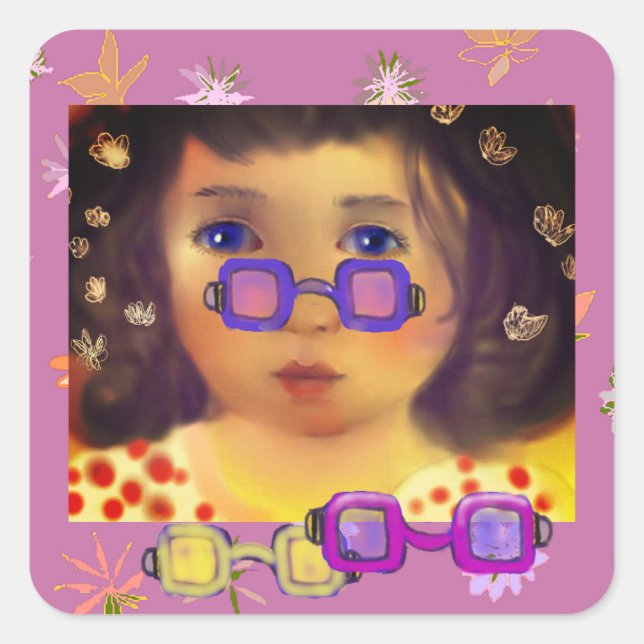 Sticker Carré Lunettes de soleil (Devant)