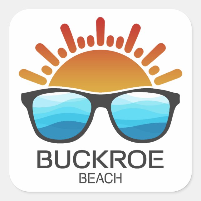 Sticker Carré Lunettes de soleil à Buckroe Beach Virginia (Devant)
