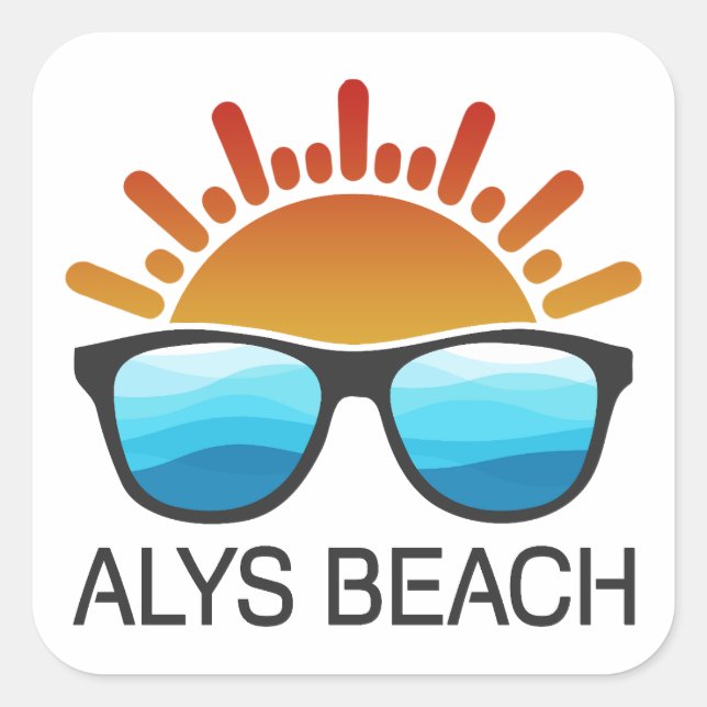 Sticker Carré Lunettes de soleil Alys Beach (Devant)