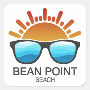 Sticker Carré Lunettes de soleil Bean Point Beach Floride