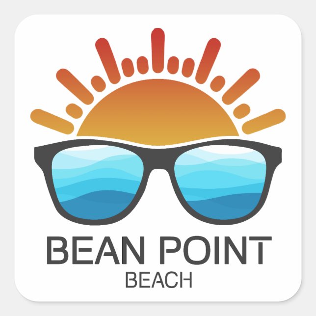 Sticker Carré Lunettes de soleil Bean Point Beach Floride (Devant)