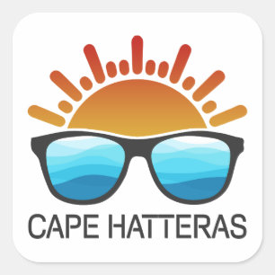 Sticker Carré Lunettes de soleil Cape Hatteras Caroline du Nord