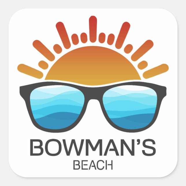 Sticker Carré Lunettes de soleil de Bowman's Beach Floride (Devant)