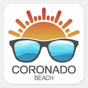 Sticker Carré Lunettes de soleil de Coronado Beach Californie