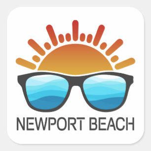 Sticker Carré Lunettes de soleil de Newport Beach Californie