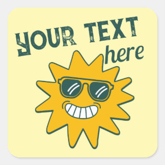 Sticker Carré Lunettes de soleil jaunes Bonheur Vacances d'été S