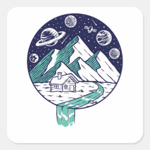 Sticker Carré L'univers dans ma coupe