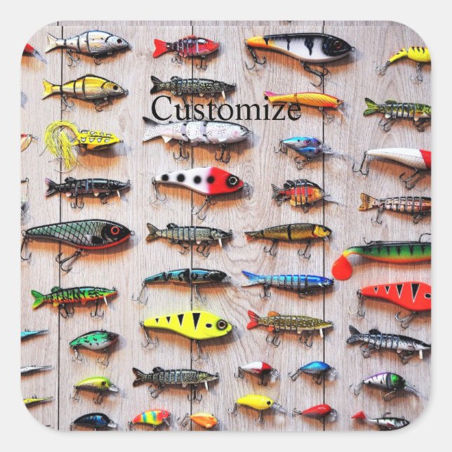 Sticker Carré Lures de pêche classique Thunder_Cove (Devant)