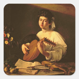 Sticker Carré Lute Player, c.1595